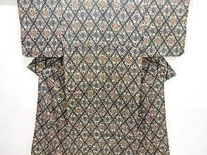 アンティーク　錦紗花菱模様着物